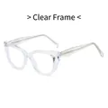 Transparent TR90 cat eye glasses frame with spring hinges and anti-blue light lenses - Transparent Frame