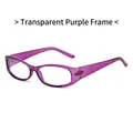 Occhiali anti-luce blu viola trasparente con montatura ovale stretta classica da ufficio - Viola Trasparente