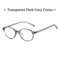 Monture de lunettes ovale gris foncé transparent avec charnières en métal argenté - Monture Gris Foncé Transparent