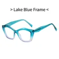 Occhiali anti-luce blu cat-eye con montatura trasparente blu lago per donna - Montatura Sfumata Blu Lago