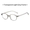 Lunettes élégantes à monture grise transparente avec verres ovales et repose-nez - Cadre Gris Clair Transparent
