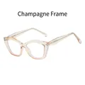 TR90 Blaulichtfilter Brille mit champagnerfarbenem Rahmen und Vintage Polygondesign - Champagner Transparenter Rahmen