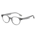 Lunettes rondes TR90 anti-lumière bleue avec monture gris transparent et charnière métal - Gris Transparent