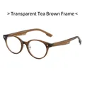 Lunettes rondes TR90 anti-lumière bleue avec une monture de couleur thé transparente - Thé Transparent