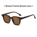 Retro sunglasses with transparent tea-colored frame and matching tinted lenses - Transparent Tea Frame Tea Lens