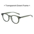 Minimalist transparent green TR90 glasses frame with metal rivets and round edges - Transparent Green