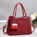 Borsa a tracolla intrecciata bordeaux premium con manico e sfondo floreale chic - Rosso