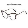 Chic butterfly shape glasses frame in coffee brown finish with anti-blue light lenses - Coffee Frame