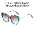 Occhiali da sole vintage con montatura tartarugata blu e lenti sfumate marrone-blu - Montatura Tartarugata Blu Lenti Tè Blu