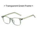 Stylish transparent green TR frame square eyeglasses with anti-blue light lenses - Translucent Green