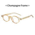 Retro round glasses frame in translucent champagne finish with textured temples - Champagne Frame
