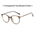 Minimalistische runde Blaulichtfilter-Brille in transparentem Teebraun für den Alltag - Transparentes Tee