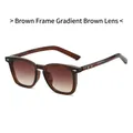 Transparent tea frame sunglasses with gradient tea lenses and stylish metal rivets - Transparent Tea Frame Gradient Tea Lens