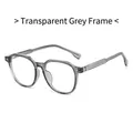 Montatura occhiali retrò poligonale grigio trasparente con lenti anti luce blu - Grigio Trasparente