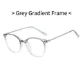 Minimalist full-frame eyeglasses with gradient grey frames and tricolor temple detail - Gradient Grey Frame