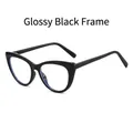 Montatura per occhiali cat-eye nero lucido con cerniere a molla e design in acetato pieno - Montatura nero lucido