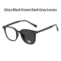Glossy black frame photochromic sunglasses with responsive light-adjusting lenses - Glossy Black Frame Grey Lens