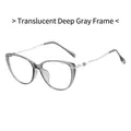 Occhiali anti-luce blu cat-eye, montatura grigio scuro con aste a cuore argento - Montatura Grigio Scuro Trasparente