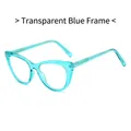 Montatura per occhiali cat-eye blu trasparente con cerniere a molla leggere - Blu Trasparente