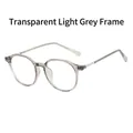 Occhiali rotondi anti-luce blu con montatura grigio chiaro trasparente - Cornice Grigio Chiaro Trasparente