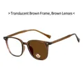 Fashionable photochromic sunglasses with transparent tea frame and tea lenses - Transparent Tea Frame Tea Lens