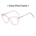 Montatura per occhiali chic cat-eye in rosa trasparente con aste a molla leggere - Rosa Trasparente