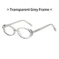 Occhiali moderni cat-eye grigio trasparente con montatura leggera e cerniere a molla - Grigio Trasparente