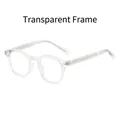Chic clear round TR90 frame glasses with visible internal metal wire core temple - Transparent Frame