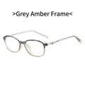 Retro full-rim glasses with grey to brown gradient transparent frame and metal core - Grey Tea Frame