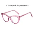 Stylische Cateye-Brillenfassung in transparentem Lila mit Federhinge-Design - Transparent Violett