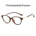 Retro small round tortoiseshell frame glasses with gold metal temples and blue light lenses - Tortoiseshell Frame