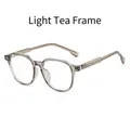 Retro square anti-blue light glasses with light tea frames for face contouring - Light Tea Frame