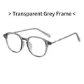 Occhiali moderni con montatura grigia trasparente e lenti quadrate leggere unisex - Grigio Trasparente