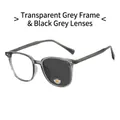 Translucent grey photochromic sunglasses with light-sensitive color-changing lenses - Transparent Grey Frame Grey Lens