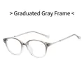 Fashionable round frame glasses with a gradient grey finish and blue light blocking lenses - Gradient Grey Frame