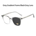 Photochromic sunglasses with gradient gray frames showing indoor and outdoor lens tint - Gradient Grey Frame Grey Lenses