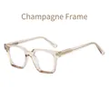 Classic square champagne glasses frame with translucent resin and blue light blocking lenses - Champagne Frame