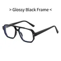 Occhiali aviator anti-luce blu con montatura nera lucida e dettagli rivetti dorati - Montatura nero lucido
