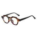 Lunettes hip-hop rétro avec monture tortue, branches noires et verres anti-lumière bleue - Cadre Écaille de Tortue avec Branches Noires