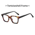 Classic square eyeglasses with tortoiseshell frame and sleek black temple arms - Tortoiseshell Frame