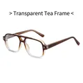 Occhiali anti luce blu stile aviator con montatura sfumata marrone tè e TR90 - Tè Trasparente