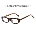 Retro leopard print narrow frame glasses with anti-blue light flat lenses for women - Leopard Frame