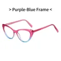 Montatura per occhiali cat-eye sfumata blu e viola con resistenti cerniere a molla in metallo - Montatura Blu Viola