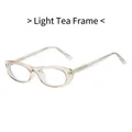Fashionable light tea translucent frames with visible metal core needles for women - Light Tea Frame