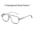 Transparent grey pilot style TR90 eyeglass frame with durable metal core temples - Transparent Grey