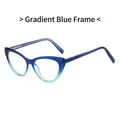 Lunettes œil-de-chat avec monture bleue dégradée et charnières à ressort anti-lumière bleue - Cadre Dégradé Bleu