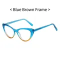 Lunettes œil de chat avec monture dégradée bleu thé et charnières à ressort - Monture de Thé Bleu