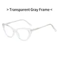 Monture de lunettes œil de chat gris transparent avec branches en acétate de qualité - Gris Transparent