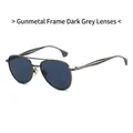 Lunettes de soleil aviateur avec monture gris fusil et verres noir-gris chic - Monture Gris Fusil Verres Noir Gris
