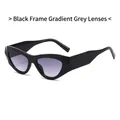 Retro cat-eye zonnebril met dik zwart montuur en paars-grijs getinte glazen - Zwart Montuur Verloop Grijs Lens